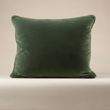 Vintage Rectangular Needlepoint Pillow with Sage Green Velvet Backing