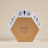 Large Hexagonal Blue & White Vase