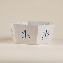 Small Hexagonal Blue & White Vase