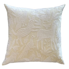 White Otomi Embroidered Pillow