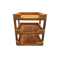 3 Tier Tray Paper Sorter in Honey Brown