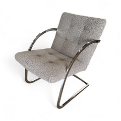 Newly Upholstered Chrome Thayer Coggin Arm Chair