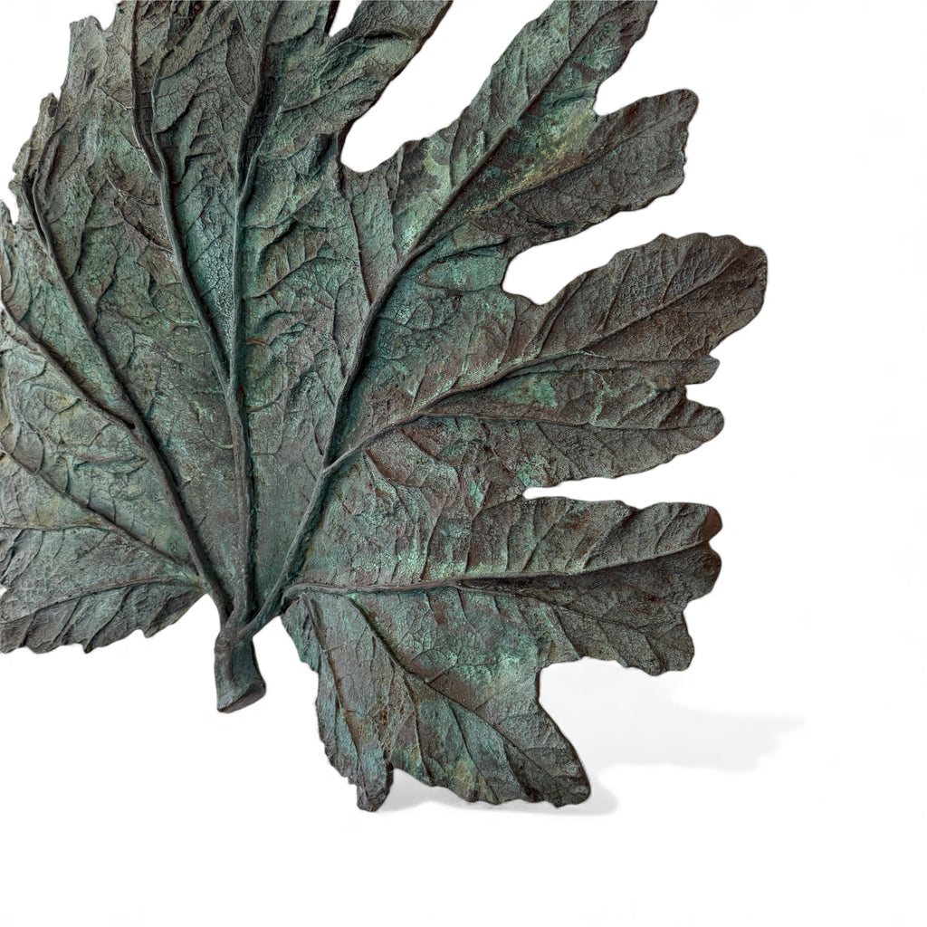 Gunnera Leaf Sculpture with Patinaed Copper Finish