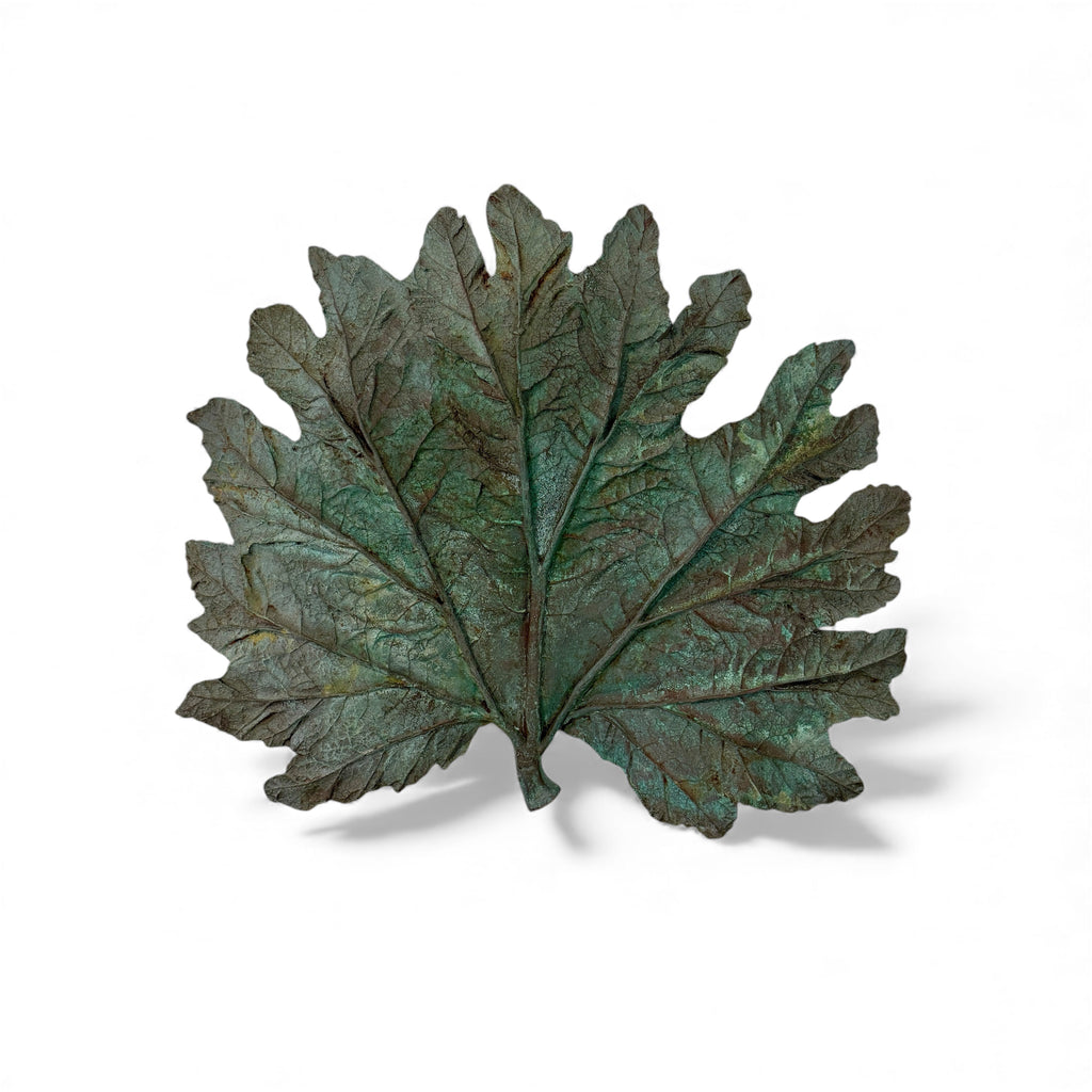 Gunnera Leaf Sculpture with Patinaed Copper Finish