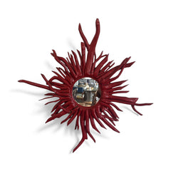 Faux Red Coral Mirror