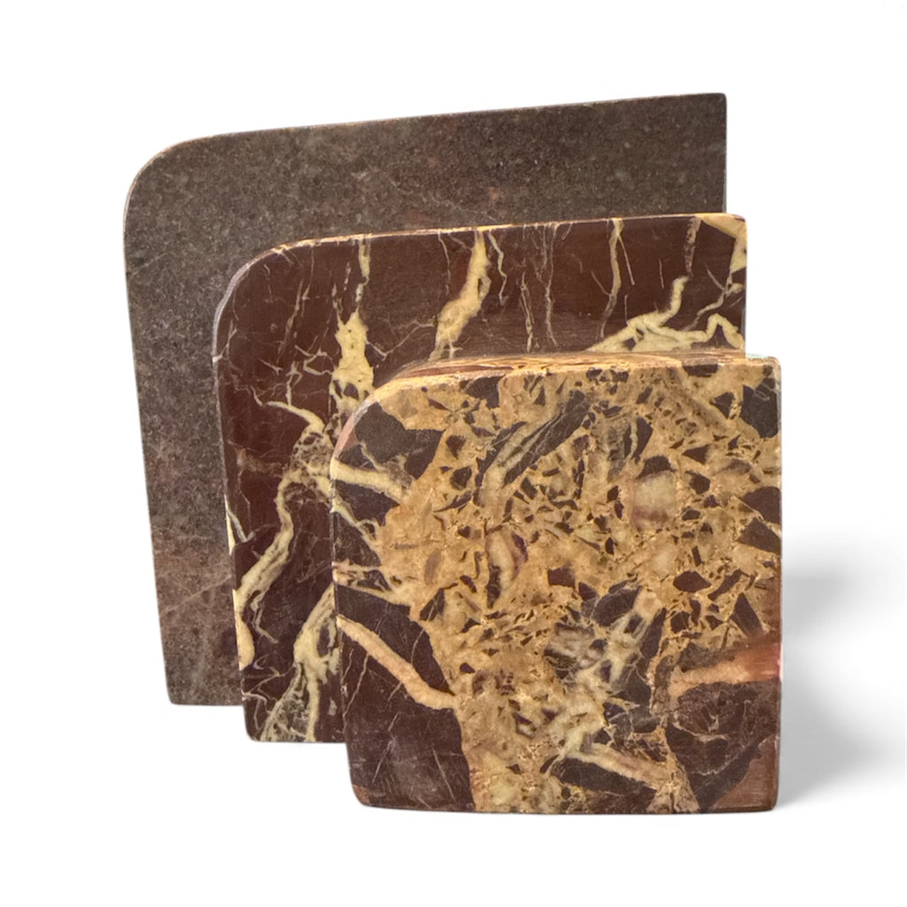 Rosso Levanto Art Deco Bookend Pair