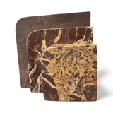 Rosso Levanto Art Deco Bookend Pair