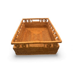 Inna Design Rectangular Rattan Basket with Cutout.