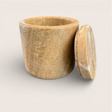 Polished Travertine Cylindrical Box