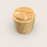 Polished Travertine Cylindrical Box