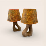 Pair of Petite Carved Stone Lamps, Newly Wired with Silk Cord, France