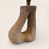 Pair of Petite Carved Stone Lamps, Newly Wired with Silk Cord, France