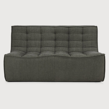 2-Seater N701 Modular Sofa in Eco Fabric Upholstery with Recycled Cotton in Moss