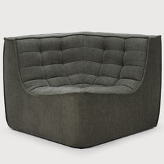 90° Square Corner N701 Modular Sofa in Eco Fabric Upholstery with Recycled Cotton in Moss