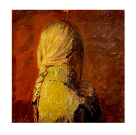 Acrylic Painting on Wood Panel, Titled: She's Here