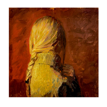 Acrylic Painting on Wood Panel, Titled: She's Here
