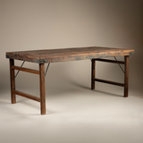 Wide Folding Table from Reclaimed Wood