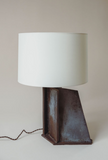 Handmade Ceramic Angular Lamp with Patinaed Finish