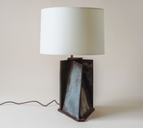 Handmade Ceramic Angular Lamp with Patinaed Finish