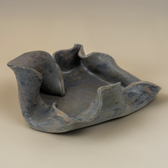 Large Wave Tray in Charcoal Wash Finish