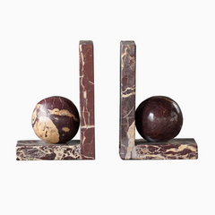 Rosso Levanto Sphere Bookends