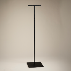 Steel Mirror/Art Stand in Matte Black