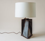 Handmade Ceramic Angular Lamp with Patinaed Finish