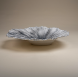 Cast Plaster Bowl in Black & White Striated Finish