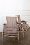 Painted & Upholstered French Louis XVI Bergeres