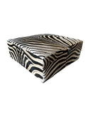 Large Square Zebra Ottoman