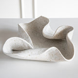 Handmade Ceramic Sculpture in Satin White with Speckles