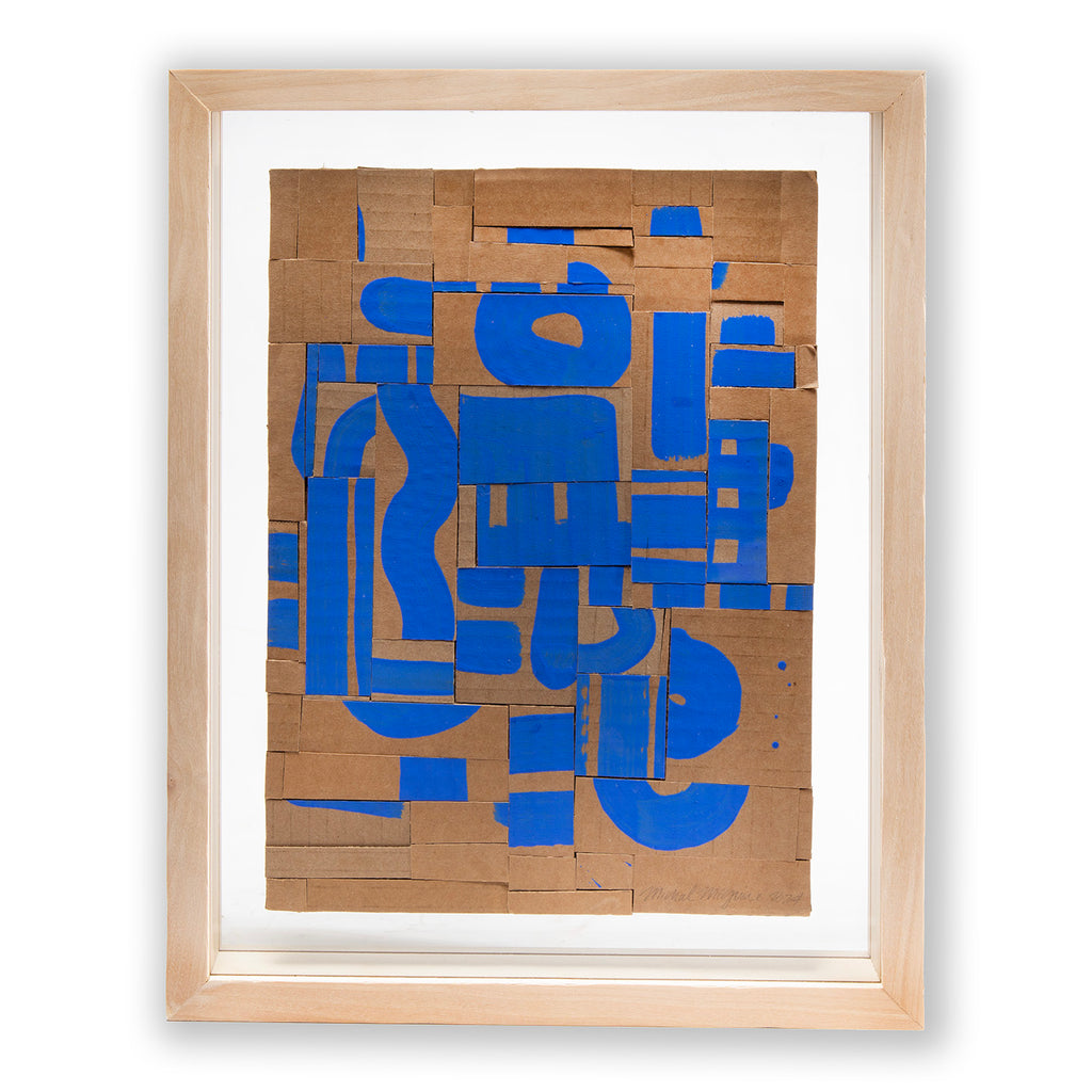 Cardboard Collage in Vivid Blue