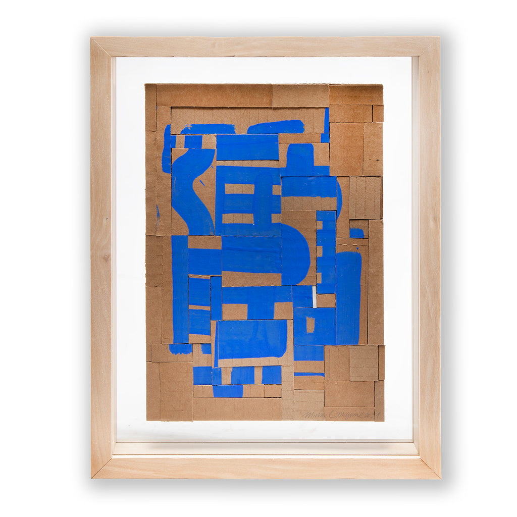 Cardboard Collage in Vivid Blue