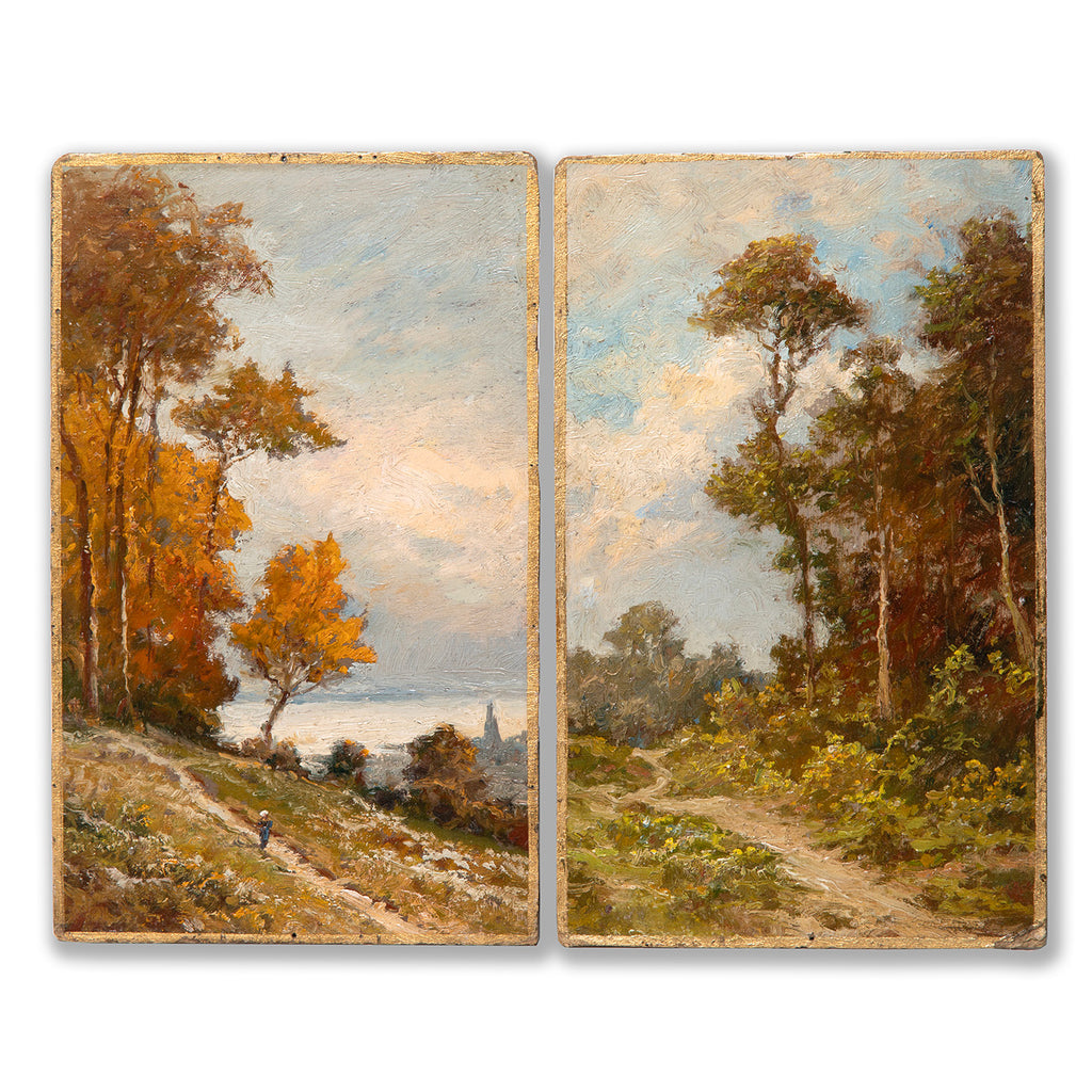 Early 20th Cetury Impressionsit Oil on Card Landscapes