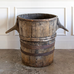 Oversized Wood Wine Barrel with Side Handles, Belgium
