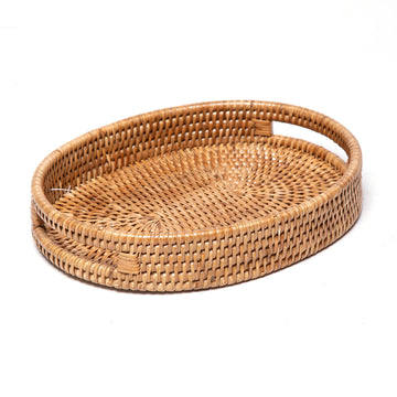 Rattan Oval Vanity Tray