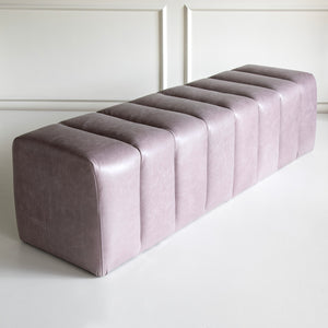 Faulkner Bench in Mauve Leather