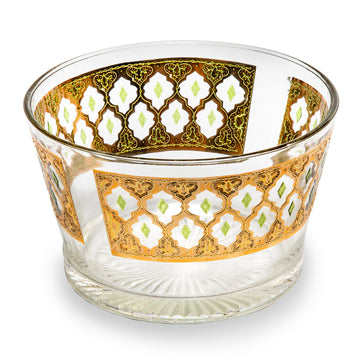 Vintage MCM Culver Valencia Ice Bucket in Gold and Green.