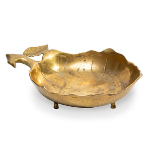 Lovely Brass Leaf Catch-All on Feet