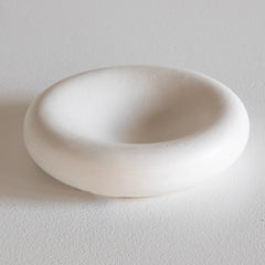 FOUND Collection Ceramic Matte White Concave Bowl