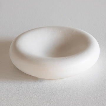 Found Collection Ceramic Matte White Concave Bowl