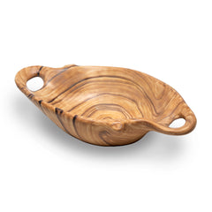 Faux Bois Ceramic Shallow Bowl by Grandjean Jourdan, France, 1950's