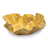 Handmade Ceramic Wave Bowl in Amber Finish