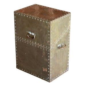 Charming Brass Box Side Table