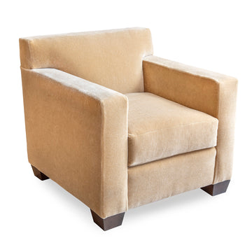 Hinton Chair Upholstered in Brown Mohair