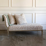 Louis XVI Style Grey Distressed Chaise Lounge