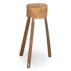 20th C. French Round Butcher's Block Table