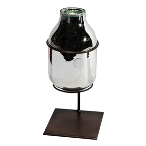 Mercury Glass Vase on Custom Metal Frame