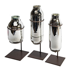 Mercury Glass Vase on Custom Metal Frame