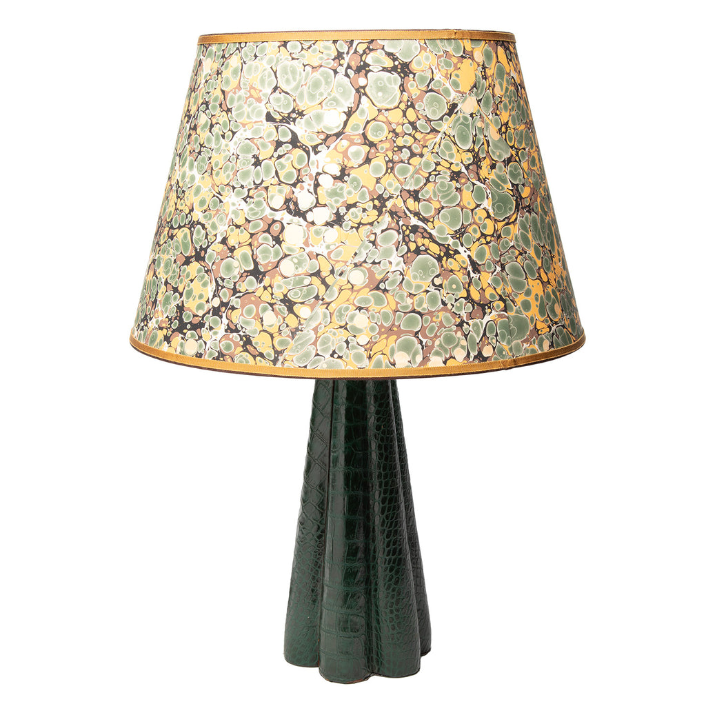 Vintage Green Leather Lamp